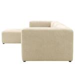 Hoekbank Finbo 3-zits met chaise longue oriëntatie universeel - Geweven stof Floricia: Beige