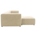 Ecksofa Finbo 3-Sitzer mit Longchair Ausrichtung universal - Webstoff Floricia: Beige