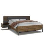 Bed met nachtkastjes Barea Metallic grijs - 160 x 200cm