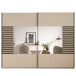 Armoire Barea - Portes miroirs Champagne - Largeur : 271 cm