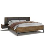 Bed met nachtkastjes Barea Metallic grijs - 180 x 200cm