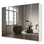 Armoire à portes battantes Skyla A Miroir gris - Blanc alpin - Largeur : 271 cm