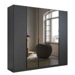 Draaideurkast Skyla type B grijs spiegelglas - Metallic grijs - Breedte: 226 cm