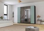 Drehtürenschrank Skyla Typ B Grauspiegel - Salbei / Graumetallic - Breite: 226 cm