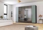 Draaideurkast Skyla type B grijs spiegelglas - Saliegroen/ Grijs metallic - Breedte: 271 cm