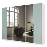 Armoire à portes battantes Skyla B Miroir gris - Vert sauge / Blanc alpin - Largeur : 271 cm