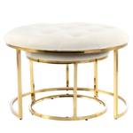 Hocker Becky 2er-Set Eisen / Gold - Polyester - Ivory