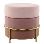 Hocker Matilda Typ A Eisen / verchromt - Samt - Rosa