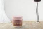 Hocker Matilda Typ A Eisen / verchromt - Samt - Rosa