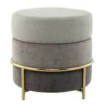 Hocker Matilda Typ B Eisen / verchromt - Samt - Grau