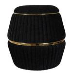 Hocker Doric Typ C Baumwolle / Acryl - Schwarz / Gold