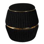 Hocker Doric Typ C Baumwolle / Acryl - Schwarz / Gold