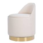 Drehhocker Viktor Edelstahl - Polyester - Ivory