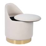 Drehhocker Viktor Edelstahl - Polyester - Ivory