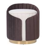 Hocker Corvin Edelstahl - Polyester - Braun / Creme