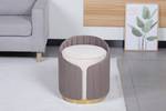 Hocker Corvin Edelstahl - Polyester - Creme / Taupe