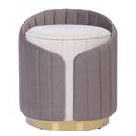 Hocker Corvin Edelstahl - Polyester - Creme / Taupe