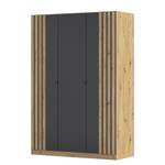 Armoire à portes battantes Genua B Gris métallisé - Largeur : 136 cm