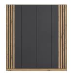 Armoire à portes battantes Genua B Gris métallisé - Largeur : 181 cm