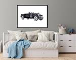 Afbeelding Watercolor Retro Car massief beukenhout/acrylglas - zwart - 63 x 83 cm