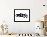 Bild Watercolor Retro Car Buche Massiv / Acrylglas - Schwarz - 43 x 53 cm