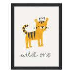 Bild Wild One Buche Massiv / Acrylglas - Schwarz - 33 x 43 cm