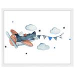 Quadro Fly Faggio massello / Vetro acrilico - Bianco - 43 x 53 cm