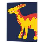 Afbeelding Love My Dino massief grenenhout/linnen - blauw - 60 x 80 cm