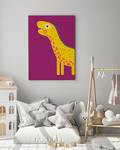 Leinwandbild Love My Dino Girl Kiefer Massiv / Leinen - Violett - 60 x 80 cm