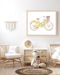 Afbeelding Yellow Bicycle massief beukenhout/acrylglas - naturel - 53 x 63 cm