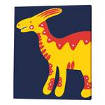 Leinwandbild Love My Dino Kiefer Massiv / Leinen - Blau - 40 x 50 cm