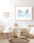 Afbeelding Bicycle With Flowers massief beukenhout/acrylglas - naturel - 53 x 63 cm