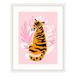 Tableau déco Cute Tiger Hêtre massif / Plexiglas - Blanc - 43 x 53 cm