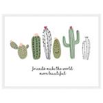 Afbeelding Cactus Friends massief beukenhout/acrylglas - wit - 63 x 83 cm