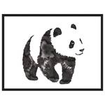 Bild Water And Ink Draw Panda Buche Massiv / Acrylglas - Schwarz - 63 x 83 cm