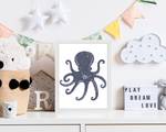 Quadro Octopus Faggio massello / Vetro acrilico - Bianco - 33 x 43 cm