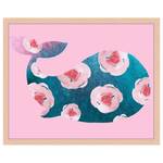 Afbeelding Pink Whale massief beukenhout/acrylglas - naturel - 43 x 53 cm