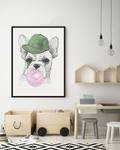 Bild Cool Dog Buche Massiv / Acrylglas - Schwarz - 63 x 83 cm