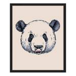 Afbeelding Panda Water And Ink Drawing massief beukenhout/acrylglas - zwart - 43 x 53 cm