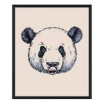 Afbeelding Panda Water And Ink Drawing massief beukenhout/acrylglas - zwart - 53 x 63 cm