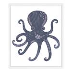 Quadro Octopus Faggio massello / Vetro acrilico - Bianco - 53 x 63 cm