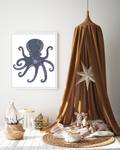 Quadro Octopus Faggio massello / Vetro acrilico - Bianco - 53 x 63 cm