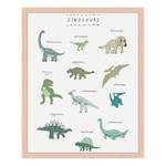 Quadro Dinosaurs Faggio massello / Vetro acrilico - Naturale - 43 x 53 cm