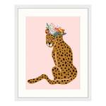 Afbeelding Spring Leopard massief beukenhout/acrylglas - wit - 43 x 53 cm