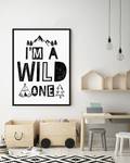 Afbeelding I'm A Wild One massief beukenhout/acrylglas - zwart - 63 x 83 cm