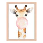 Quadro Bubble Giraffe Faggio massello / Vetro acrilico - Naturale - 33 x 43 cm