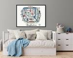 Afbeelding Amsterdam Cute Map massief beukenhout/acrylglas - zwart - 63 x 83 cm