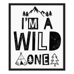 Afbeelding I'm A Wild One massief beukenhout/acrylglas - zwart - 53 x 63 cm
