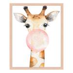 Tableau déco Bubble Giraffe Hêtre massif / Plexiglas - Naturel - 43 x 53 cm