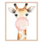 Tableau déco Bubble Giraffe Hêtre massif / Plexiglas - Naturel - 53 x 63 cm